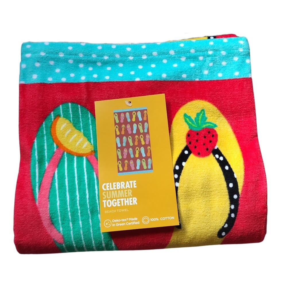 Celebrate Summer Together Flip Flop Beach Towel - Picture 2 of 2